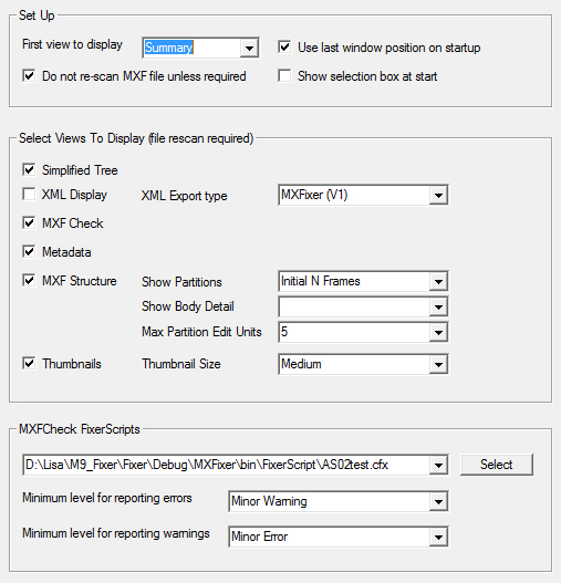 Interface Set Up Preferences